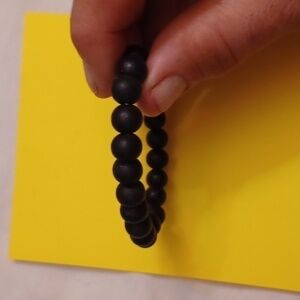 Homemade Black Stretchy Beaded Bracelet